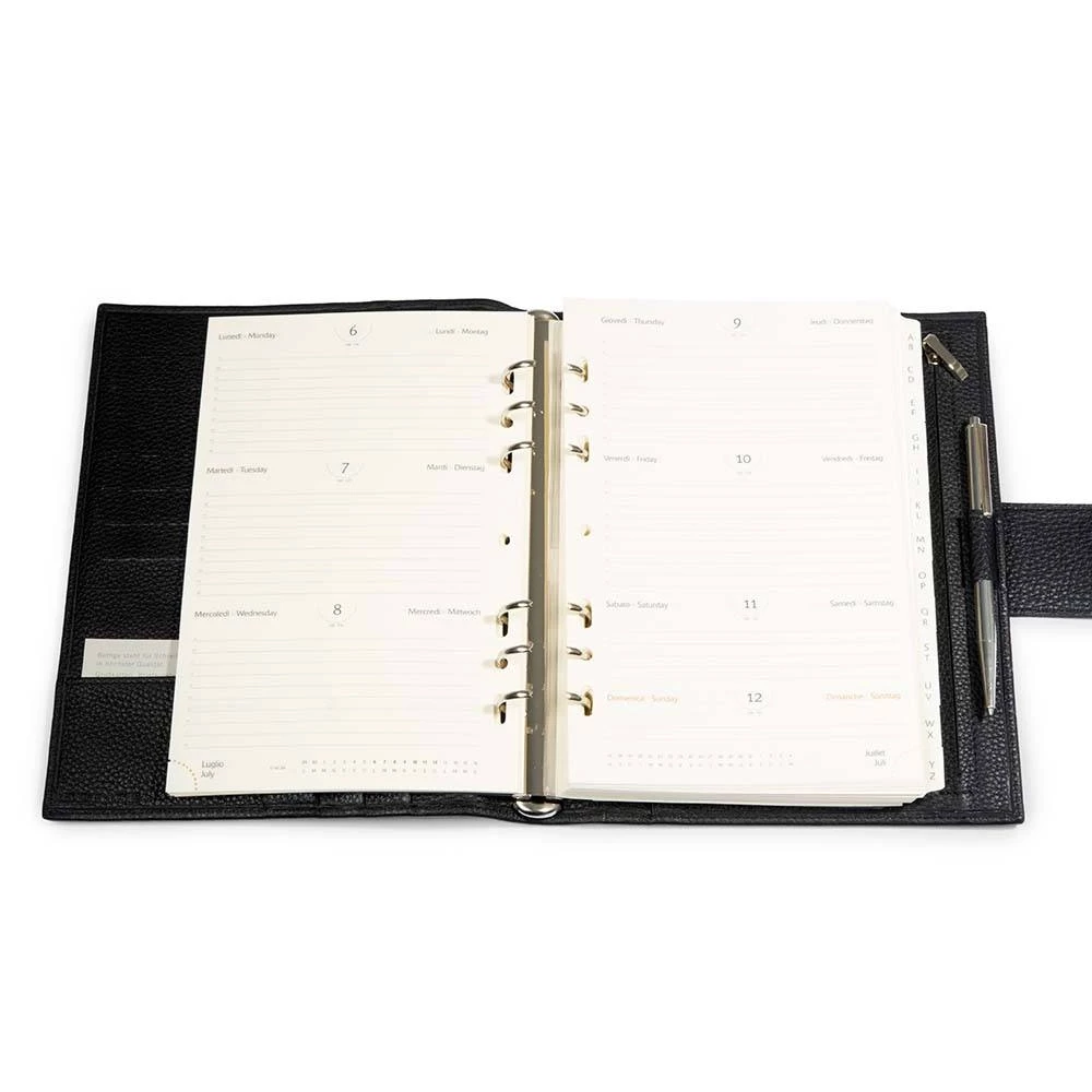 Daily Planner Adri, leather, black