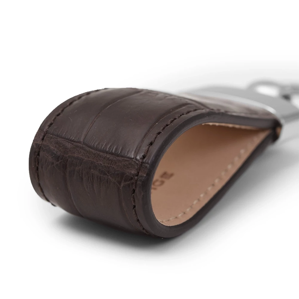 Key Ring, alligator leather, dark brown