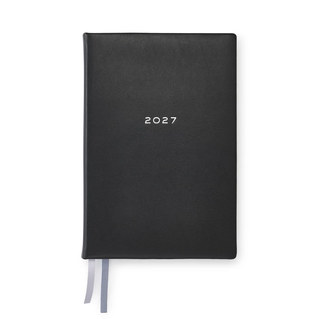 Daily Planner 2027 TeBe Skin Black Vegan