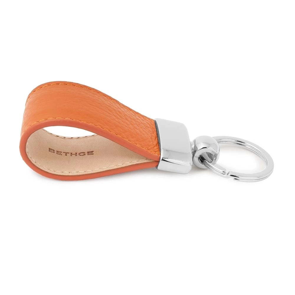 Key Ring Adri, leather, orange