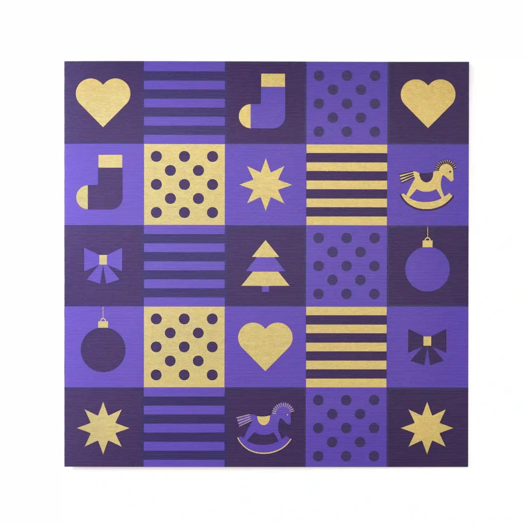 “Christmas Squares” Christmas Card – Purple