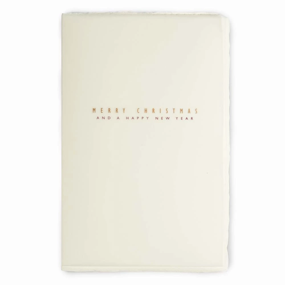 Christmas card Merry Christmas and Happy New Year laid paper