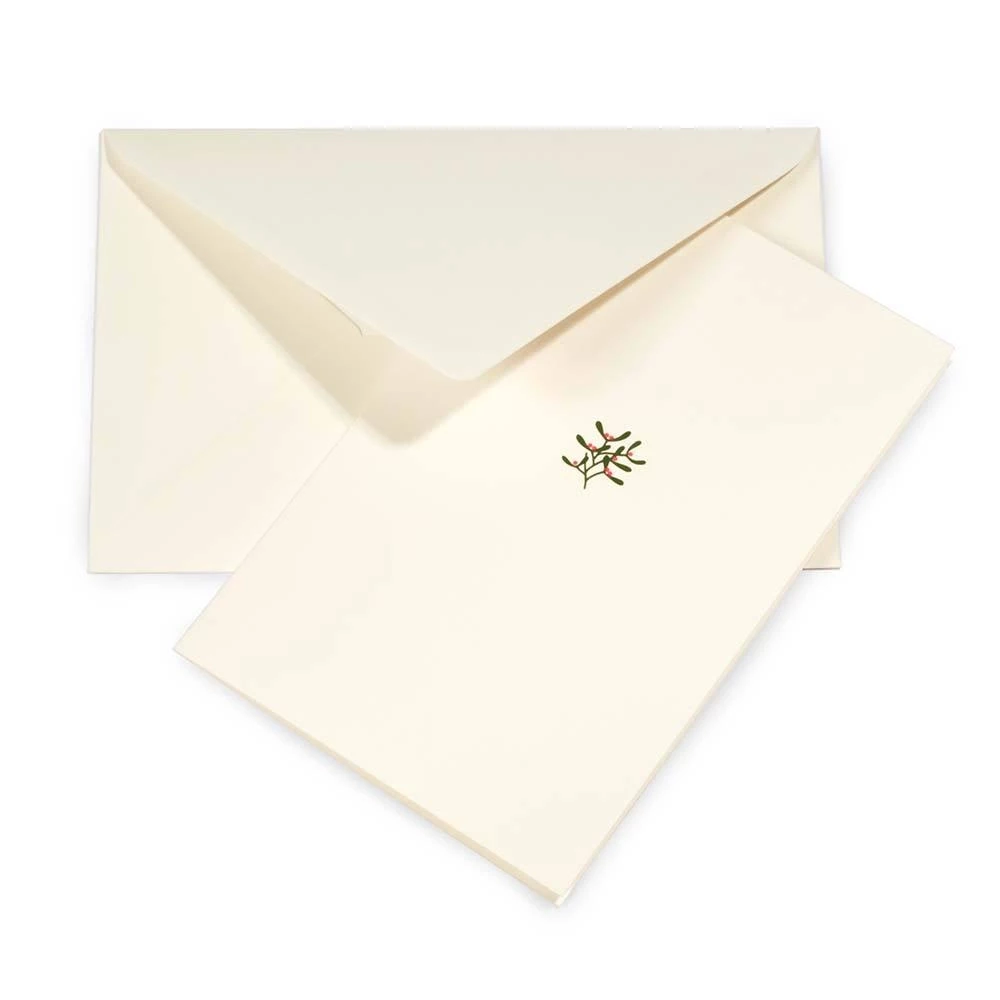 Christmas card little mistletoe olive/neon pink