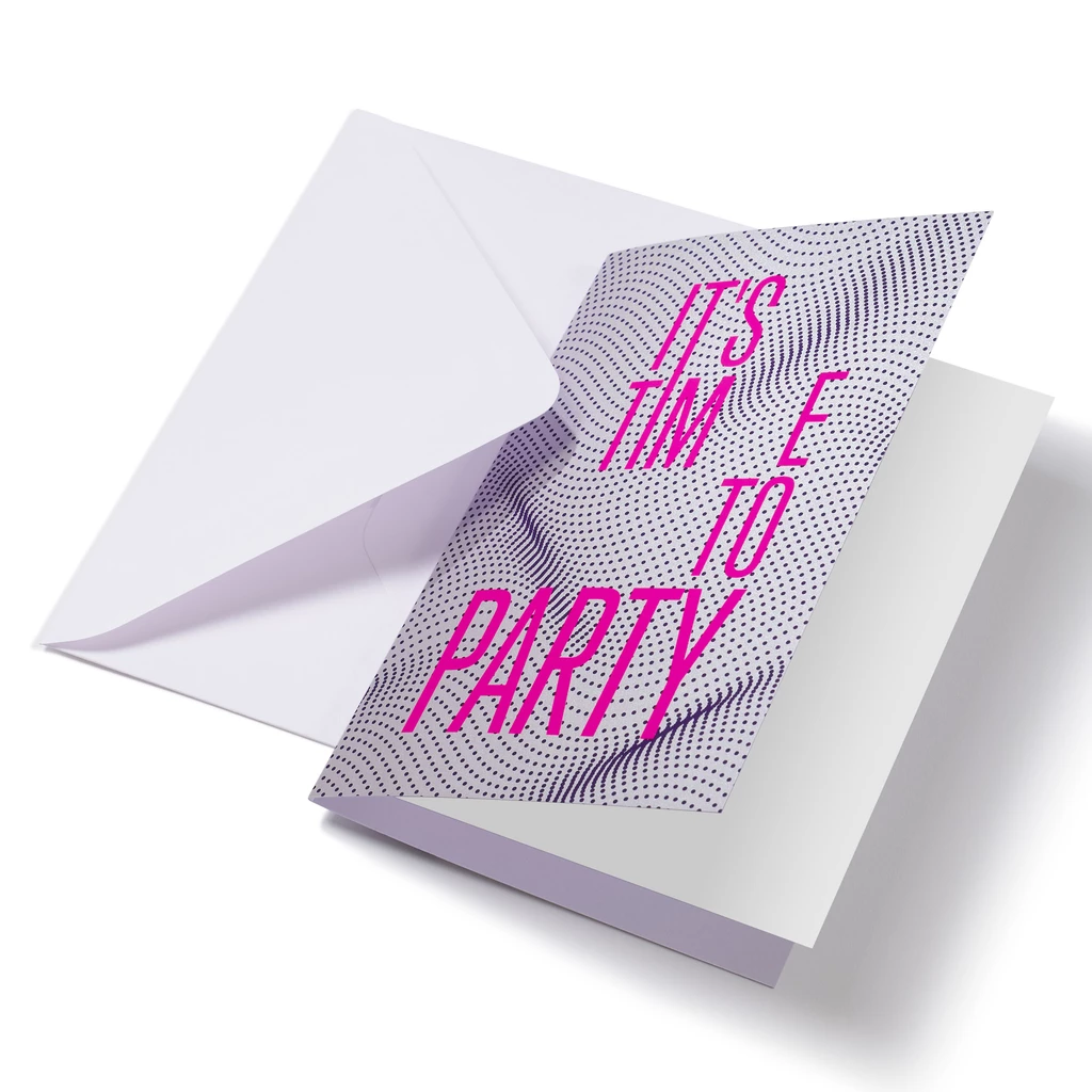 Greeting Card "It's time to party" Dots