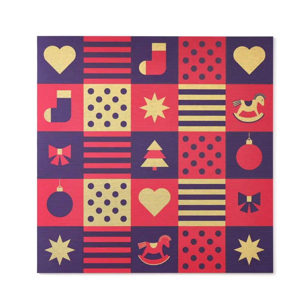 “Christmas Squares” Christmas Card – Red