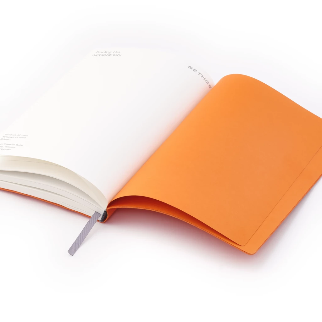 Notebook A5, linen, Orange, blank