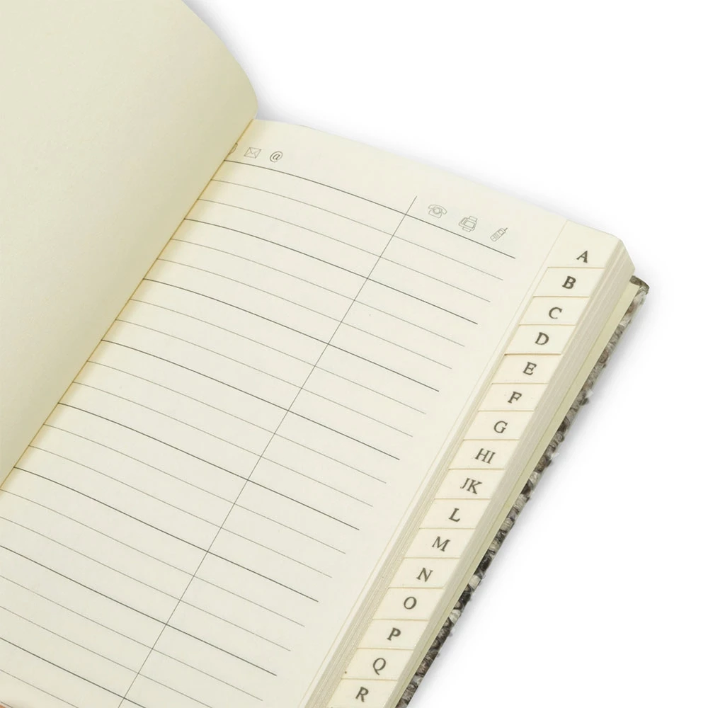 Address Book, python leather,  black-white