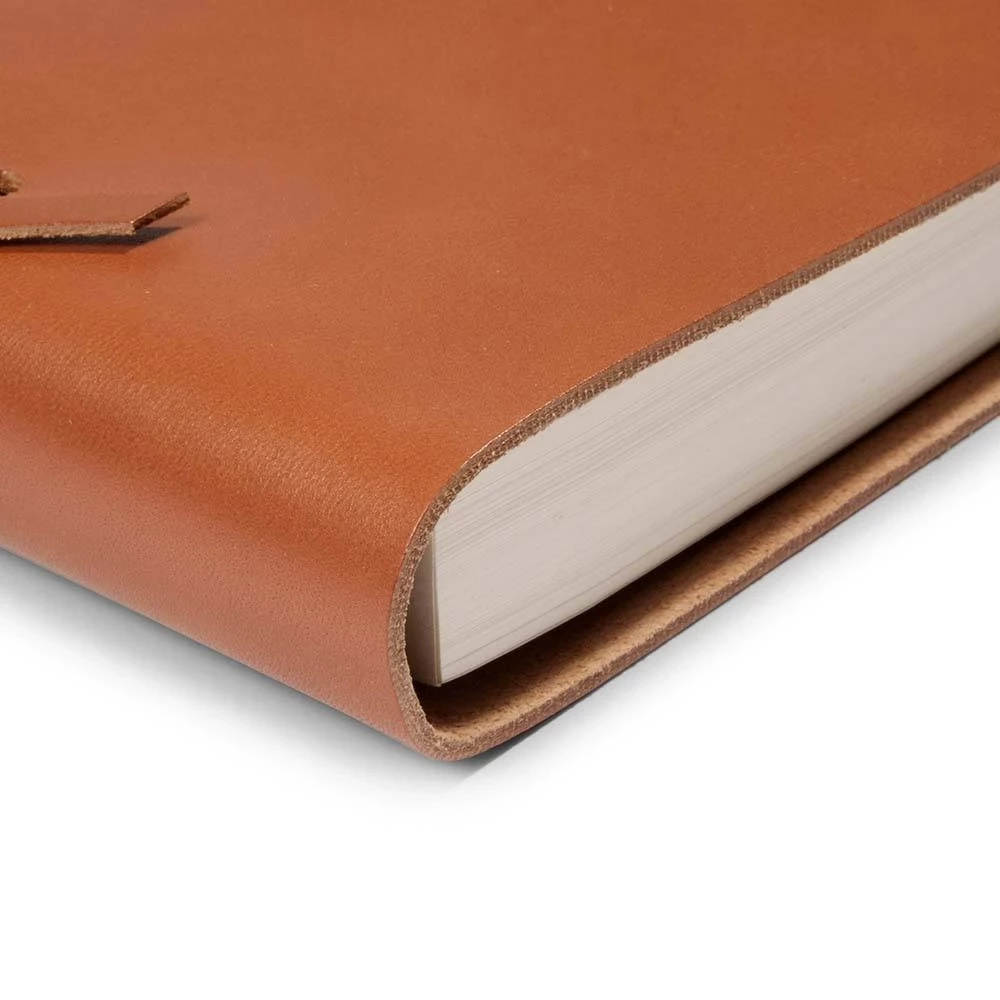 Sketchbook Quadernone, leather, large, tan