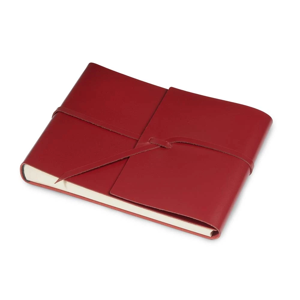 Photo Album, 25 pages, leather cover, 20.5x15 cm, red