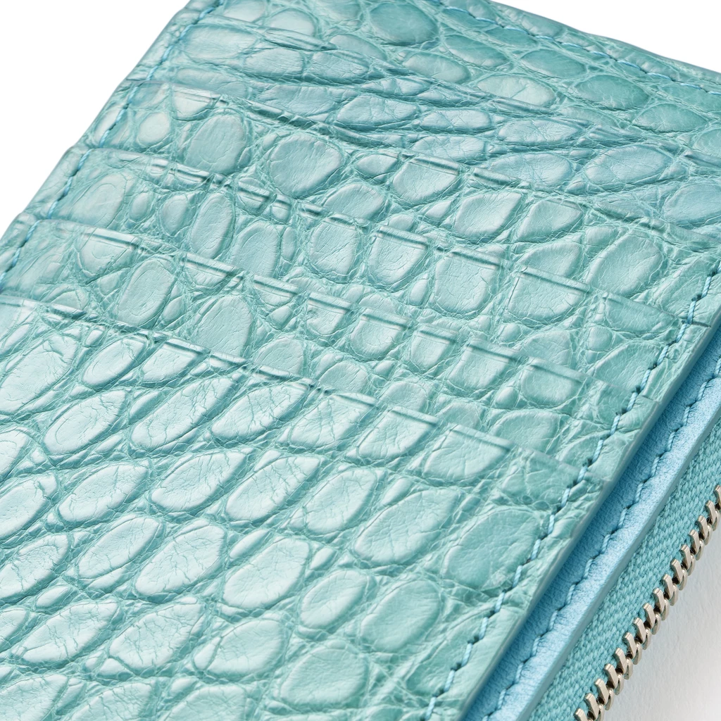 Card Holder with Key Ring, Alligator Leather