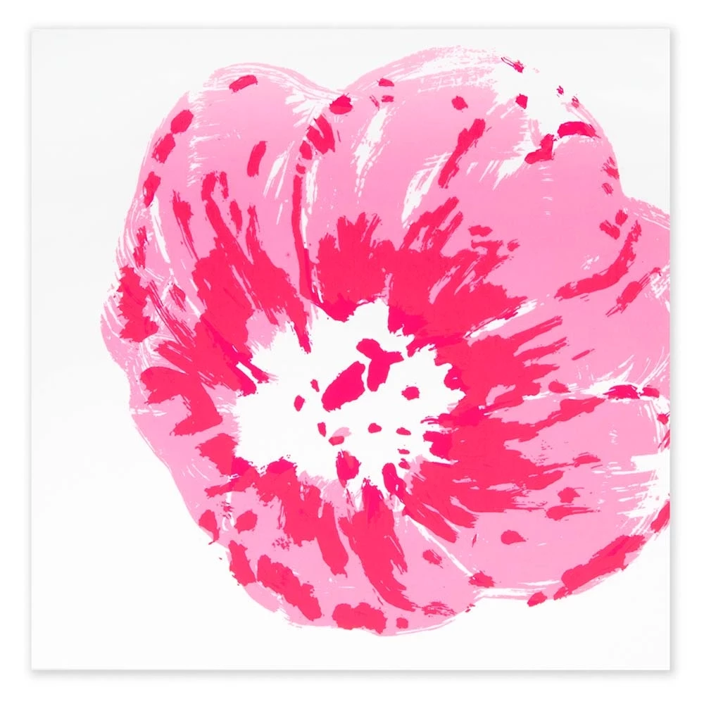 Neon Pink Poppy Greeting Card