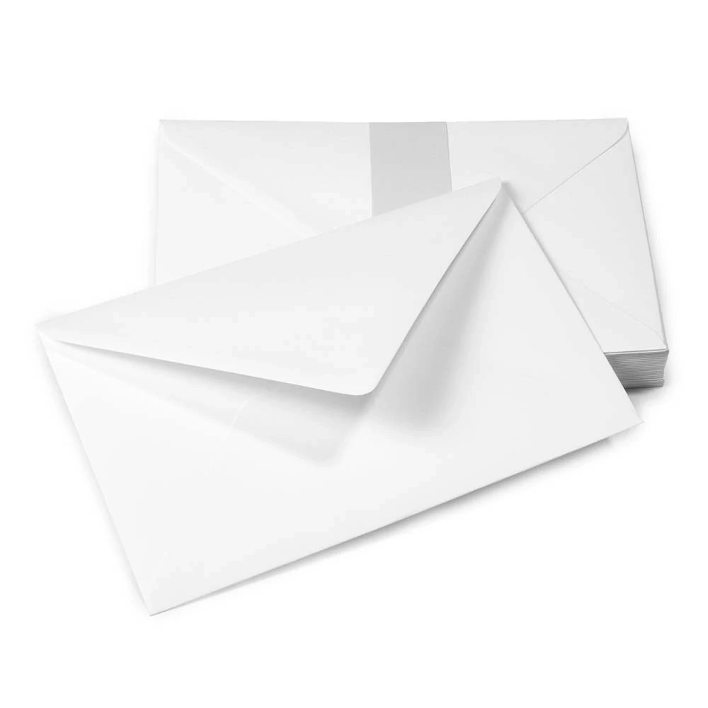 25 Diplomat envelopes, Smooth White