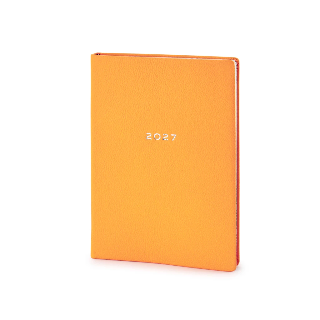 Weekly Planner Notes 2027 orange Leather