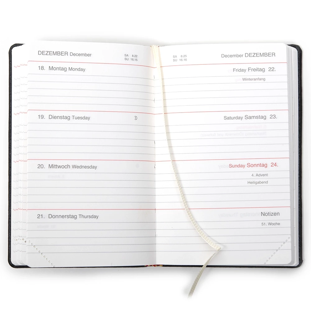 Edition D weekly calendar 2026 TeBeskin garnet bordeaux