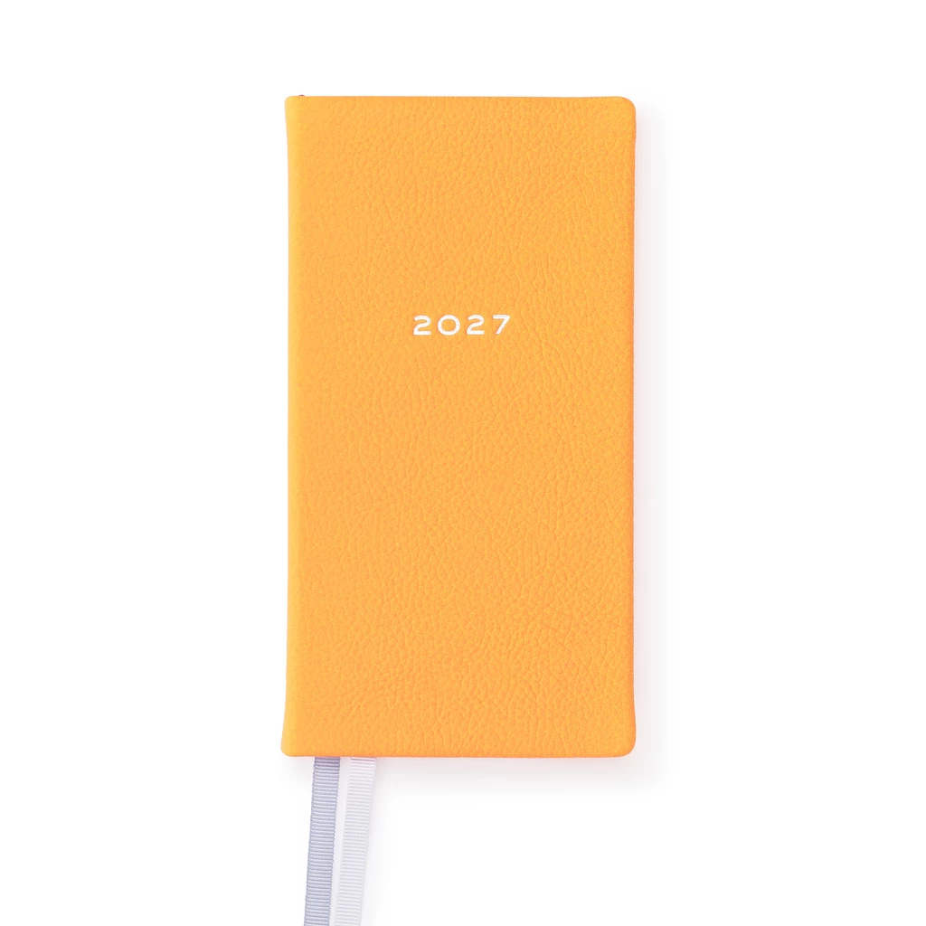 Pocket Datebook 2027 Orange Leather