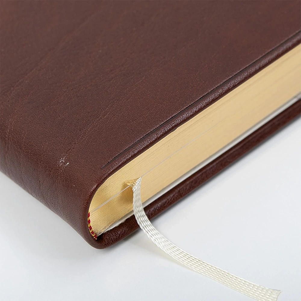 Ideal daily calendar 2026 Verona cognac brown, gold edging