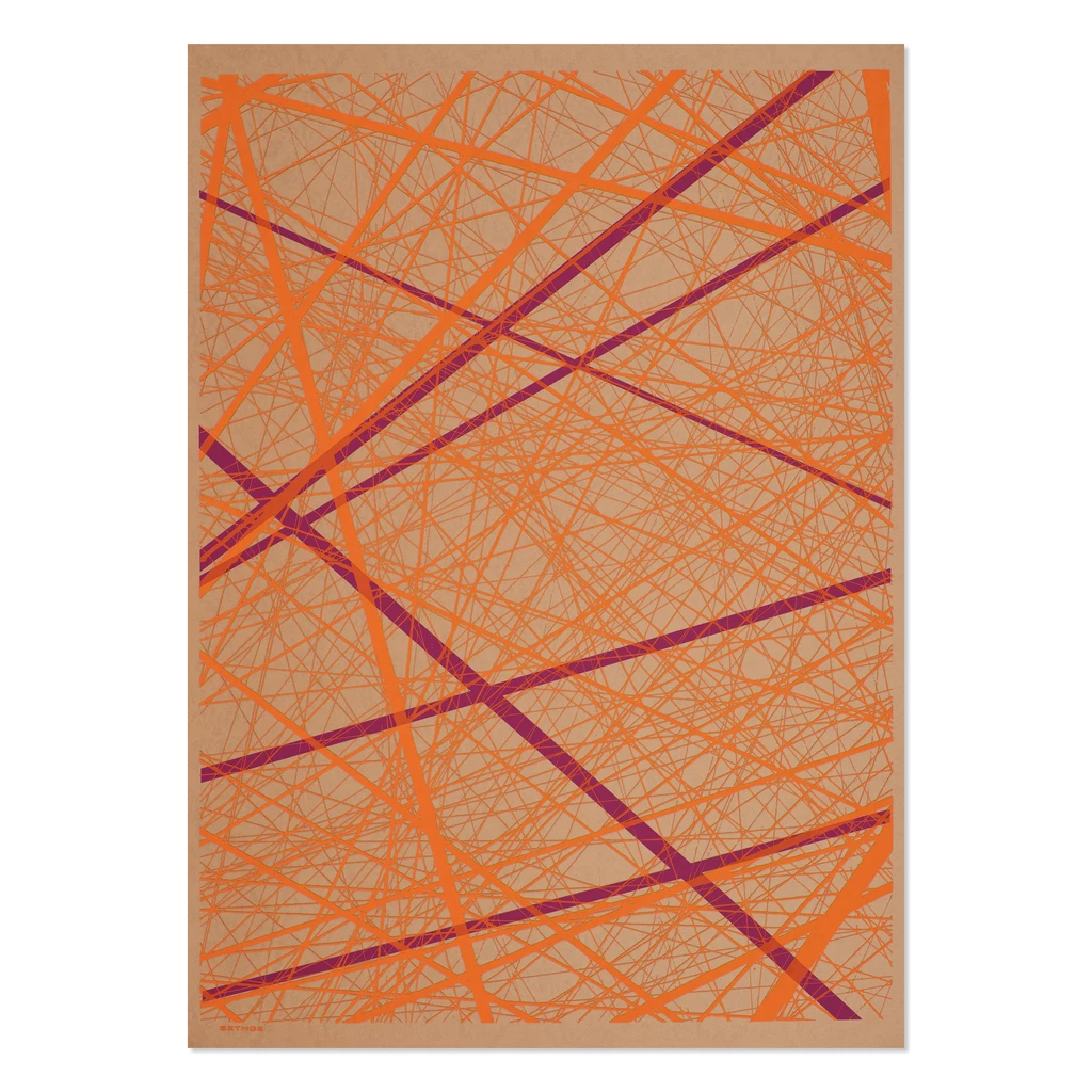 Wrapping paper Network magenta/orange/brown 50 x 70 cm, 3 sheets