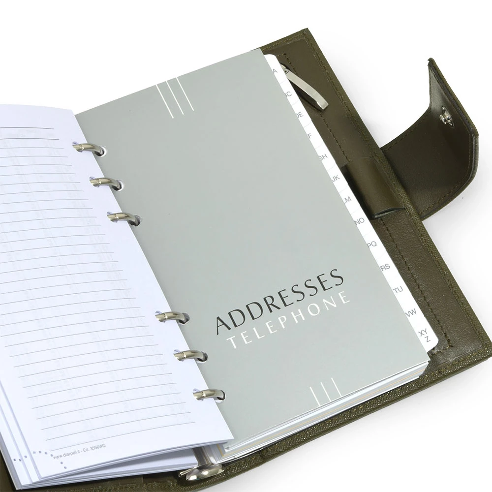 Personal Organiser, Saffiano leather, olive green