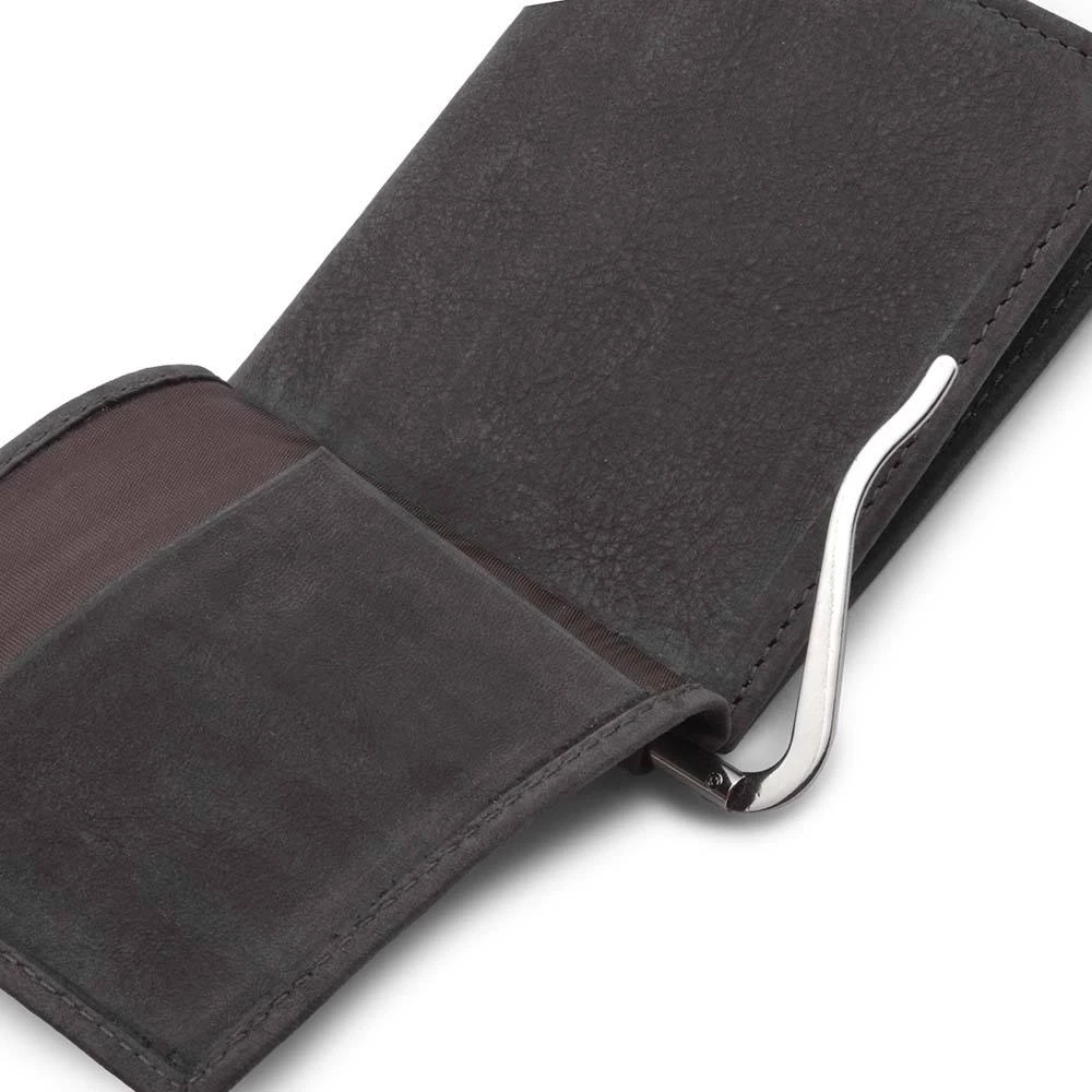 Wallet Doppio with Coin Pocket, leather wash, grey
