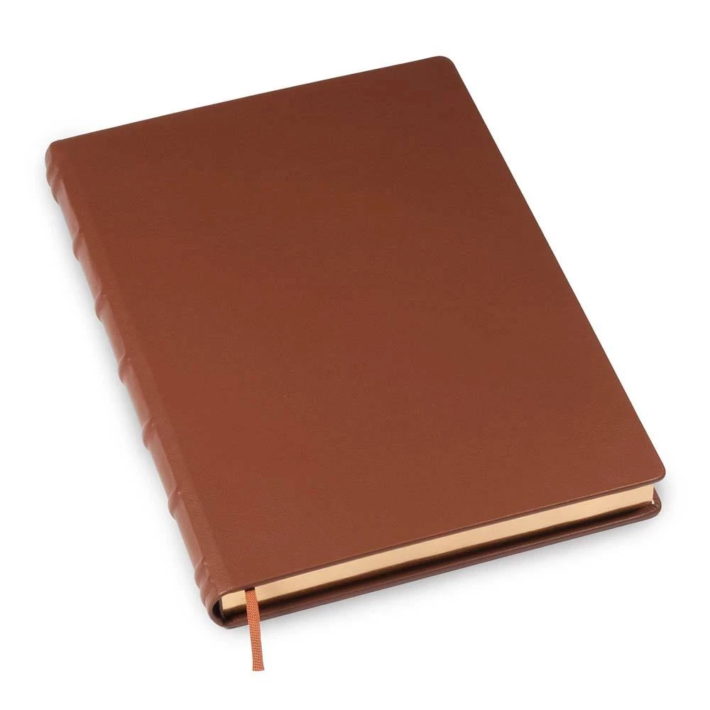 Guest Book with Gilt Edges, 144 pages, leather, A4, brandy