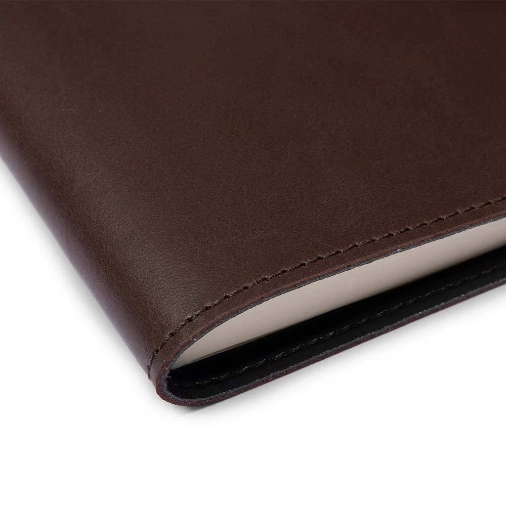 Book cover for DIN A4 books, Dolce leather, dark brown