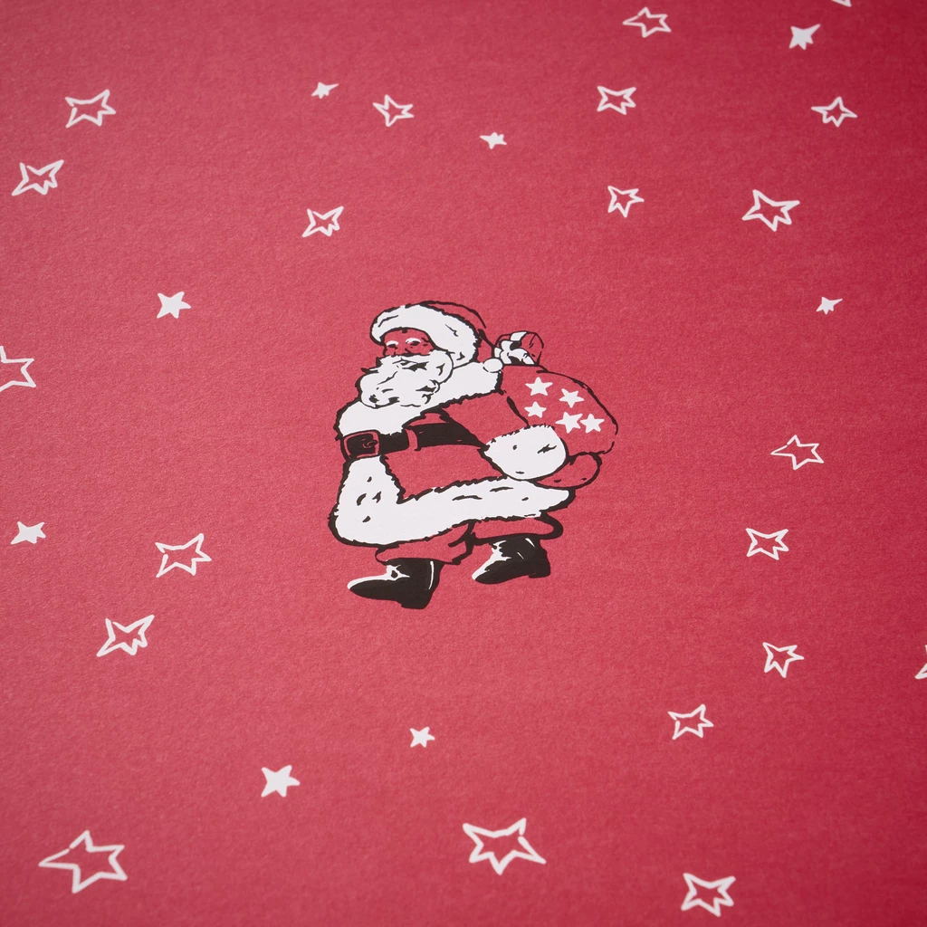 Wrapping paper little santa red 50 x 70 cm, 3 sheets