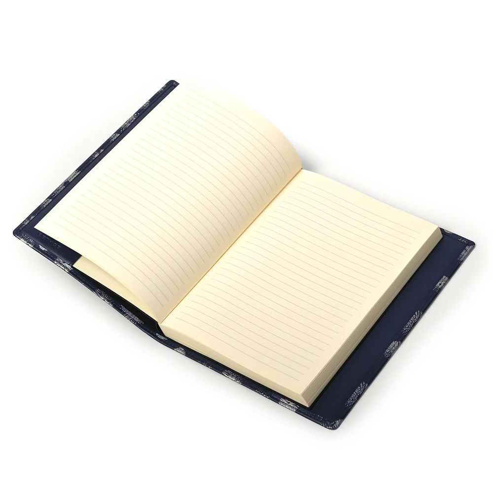 Book Cover A5, wildlife ed., leather, sea urchin/dark blue