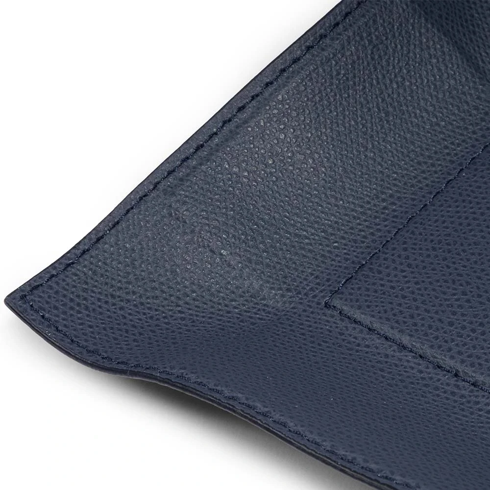 Valet tray rectangular, leather, 21 x 15 cm, dark blue