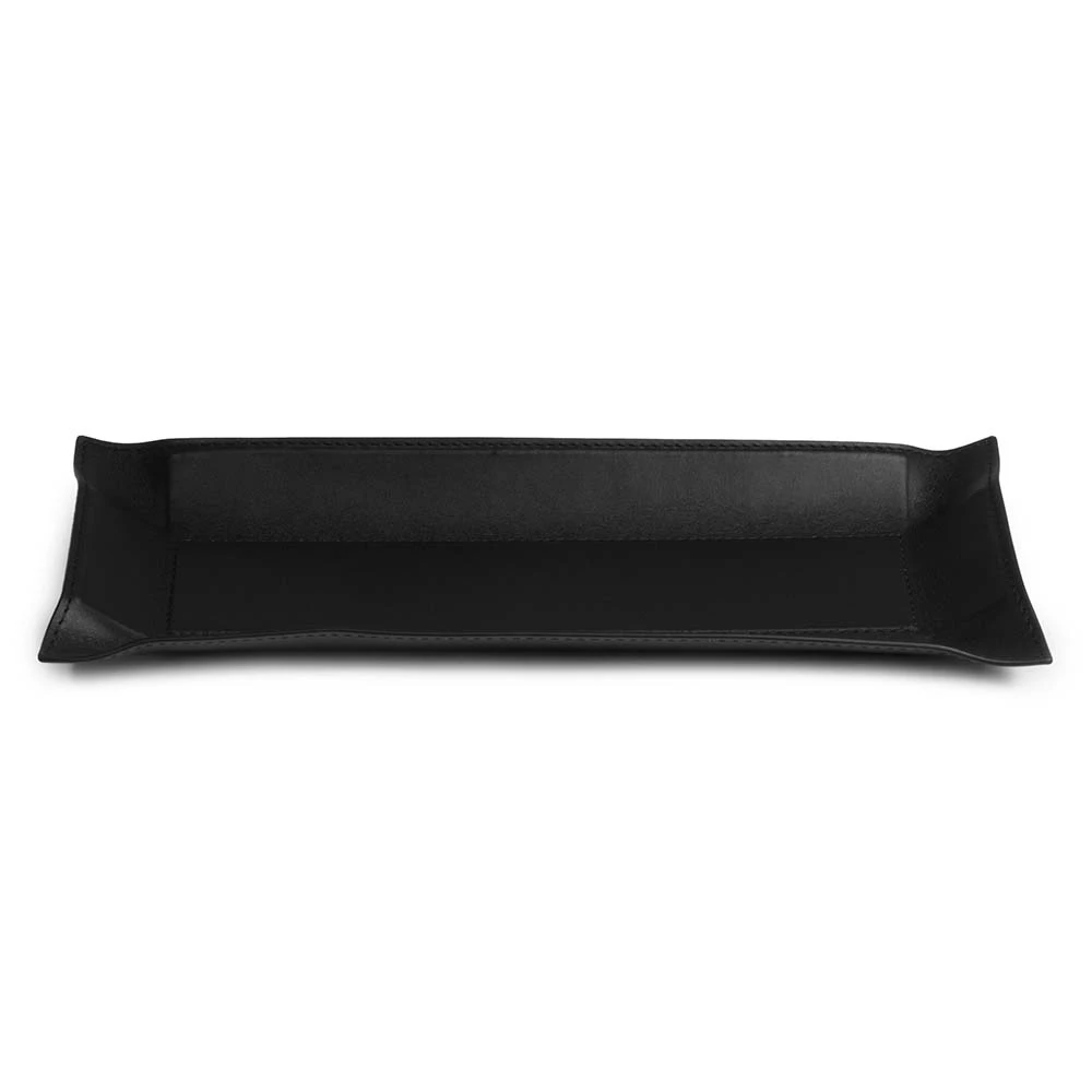Valet tray rectangular, nappa leather, 32 x 13 cm, black