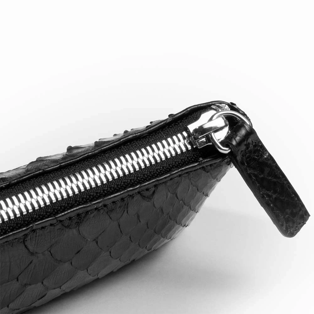 Pencil Case, python leather, black