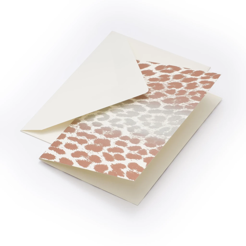 Greeting card leopard gradient copper/silver