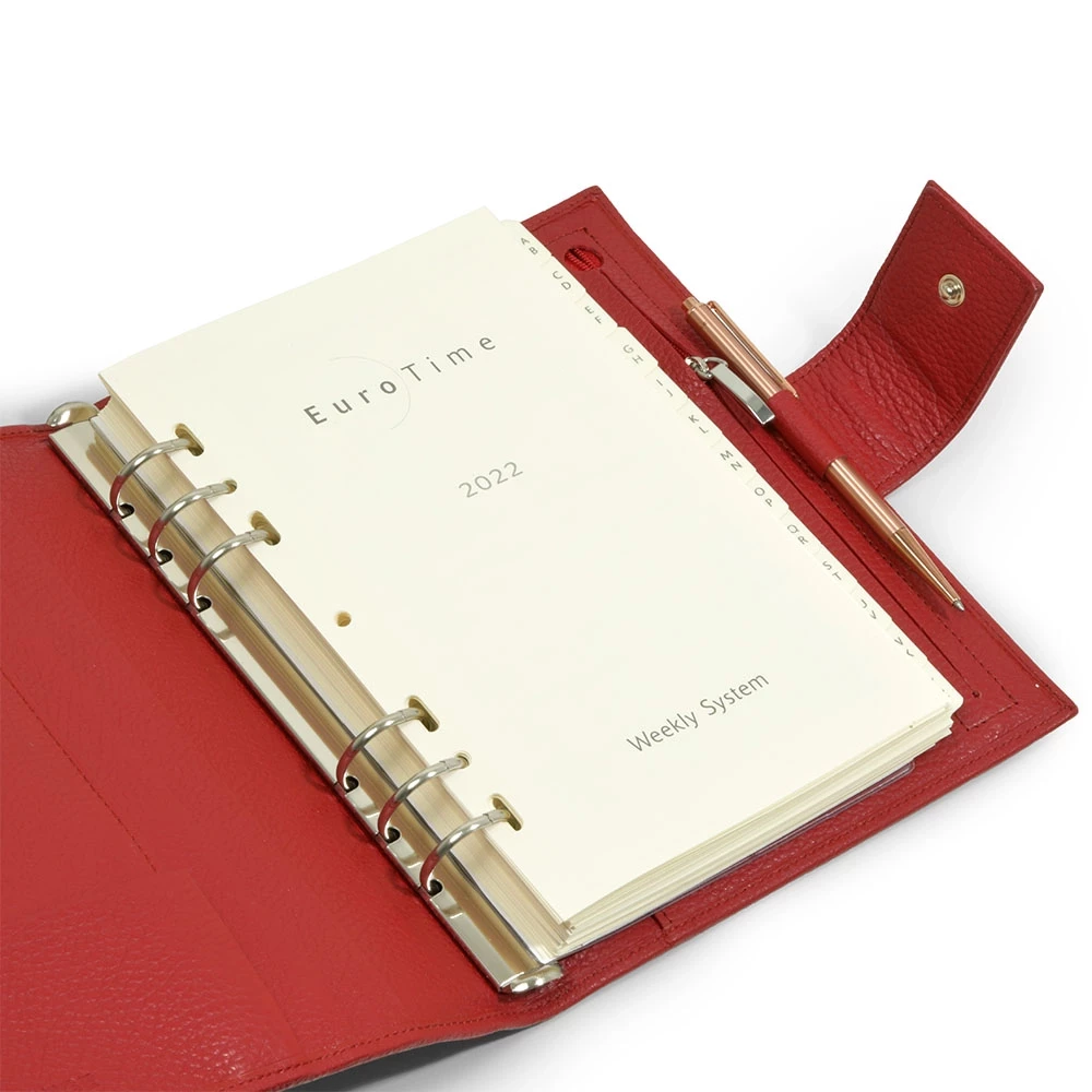 Daily Planner Adri, leather, dark red