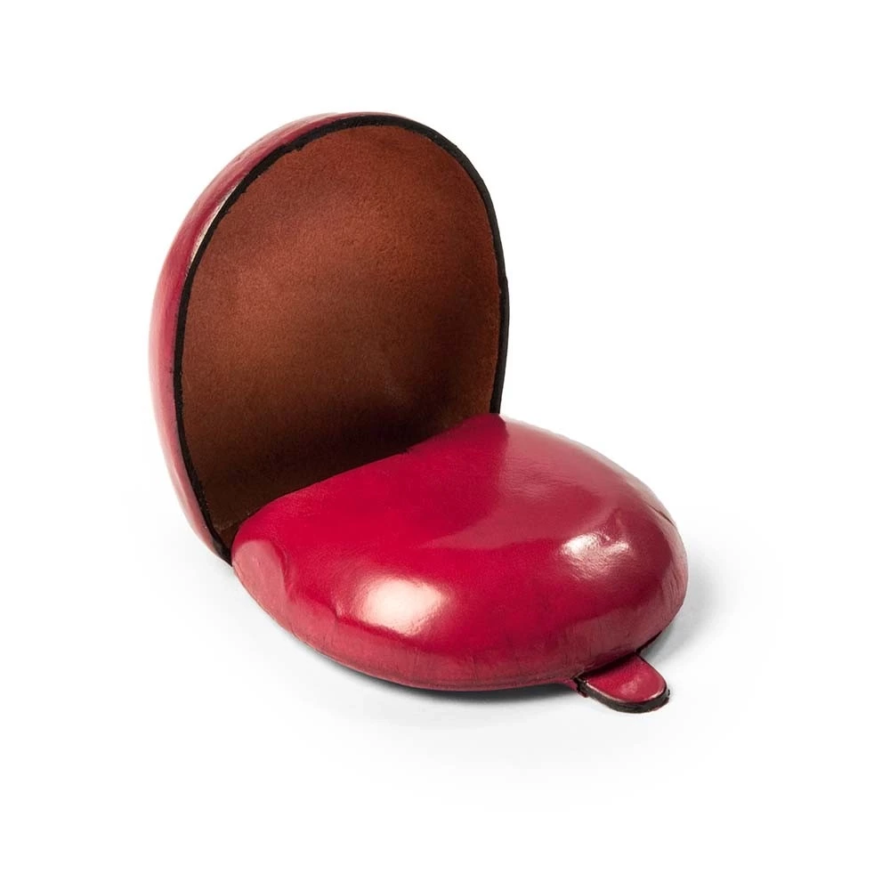 Coin Tray Change Wallet, leather, horseshoe, red