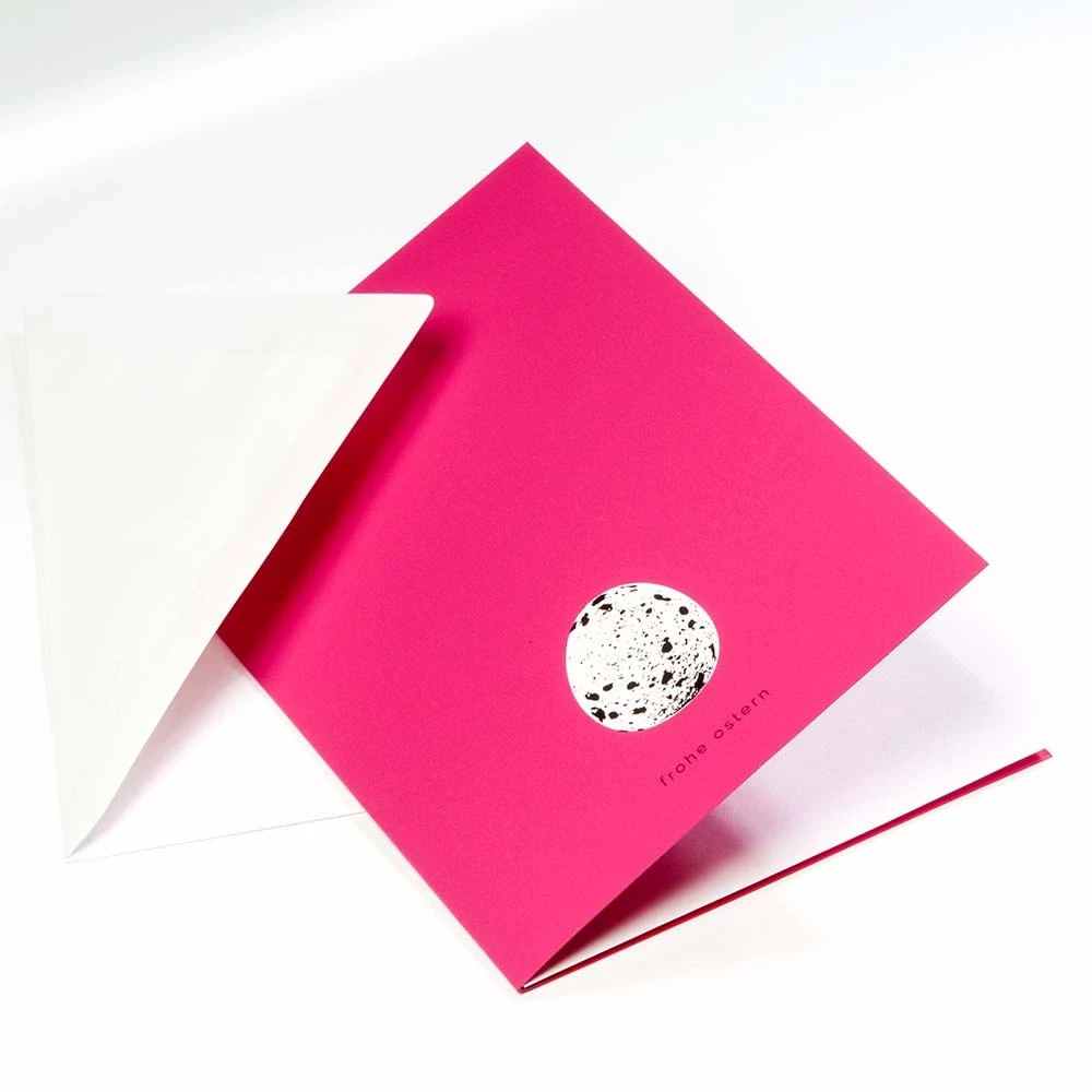 Greeting card quail egg pure pink
