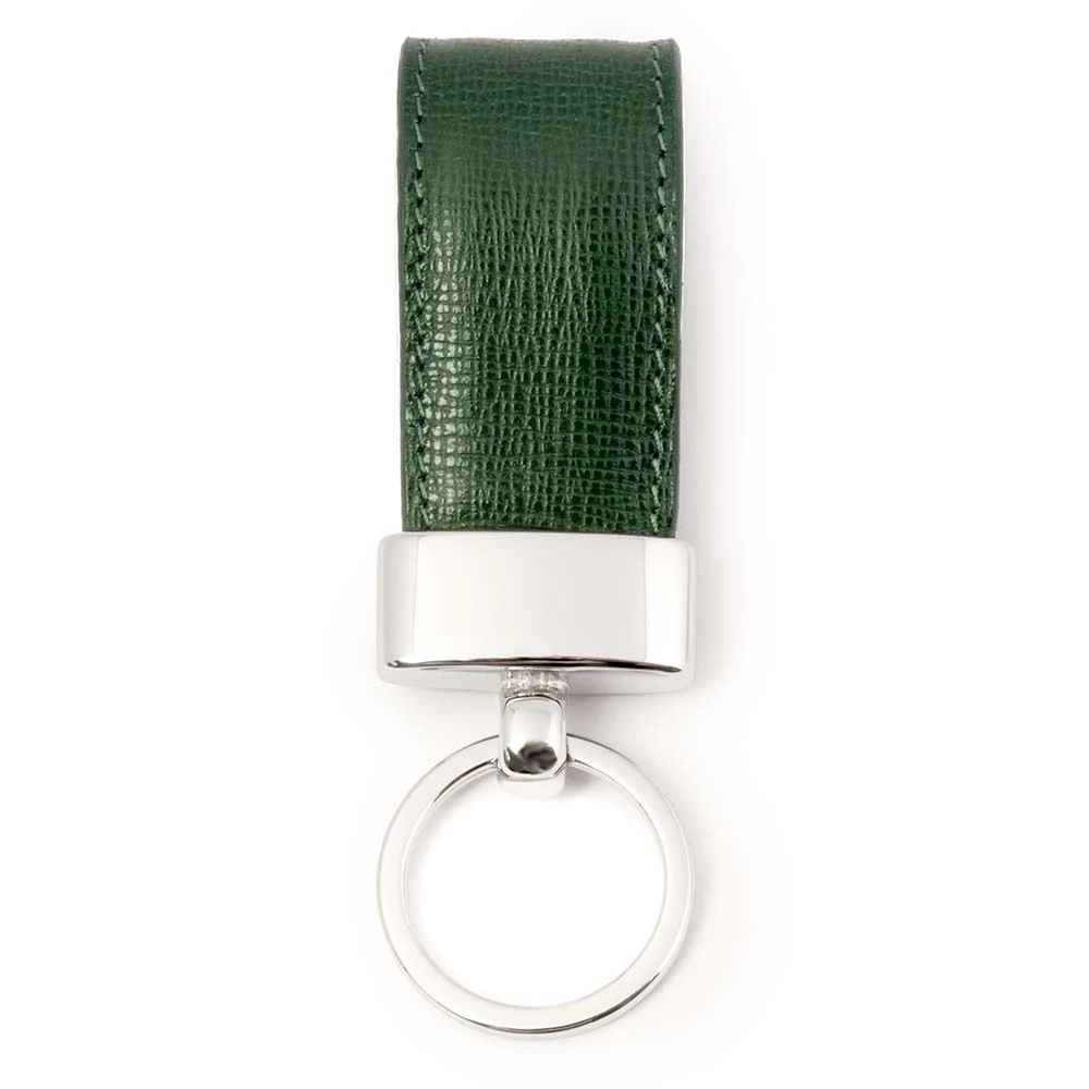 Key Ring, Saffiano leather, olive