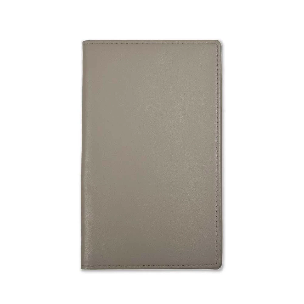 Folding calendar case, leather, taupe
