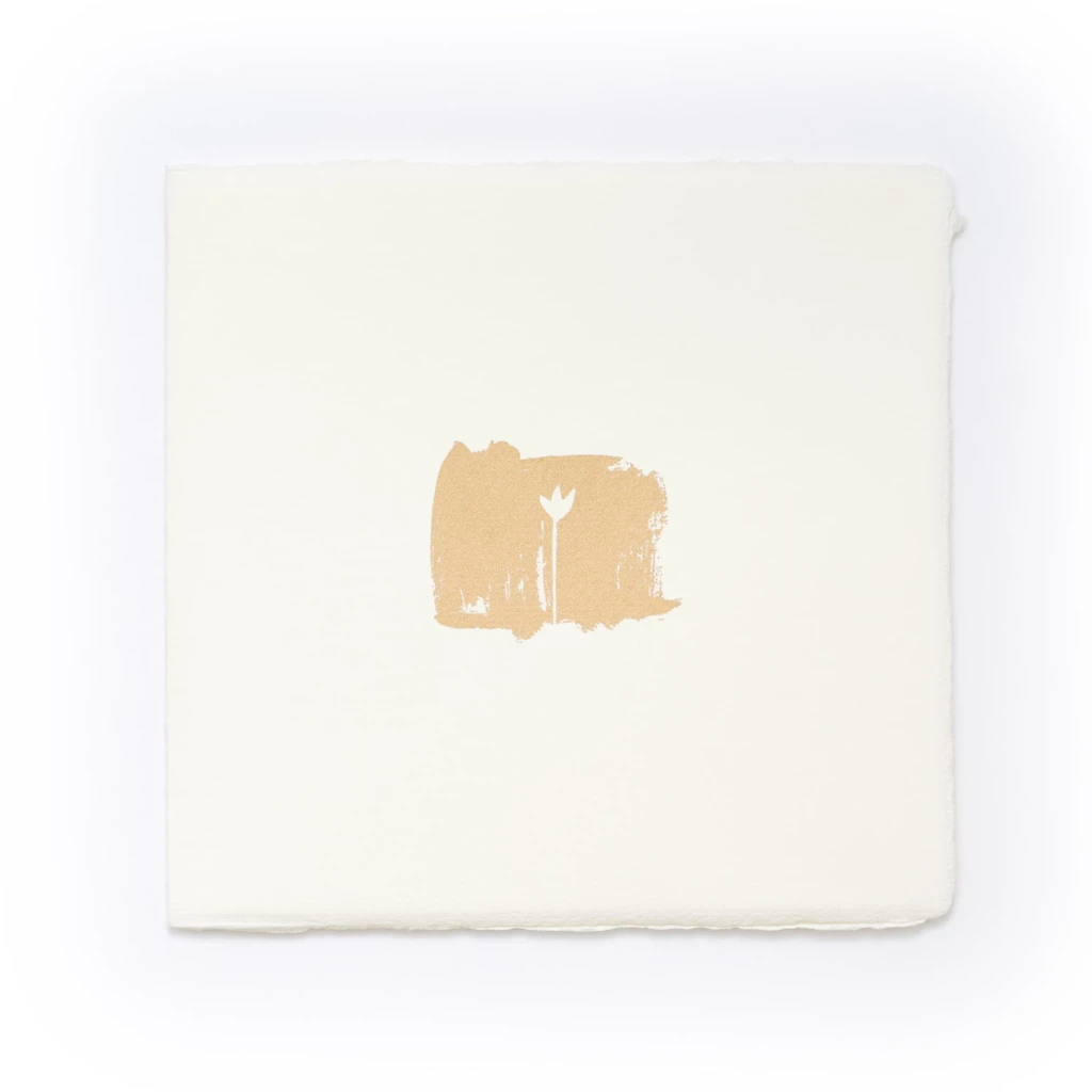 Greeting card lonely tulip laid paper