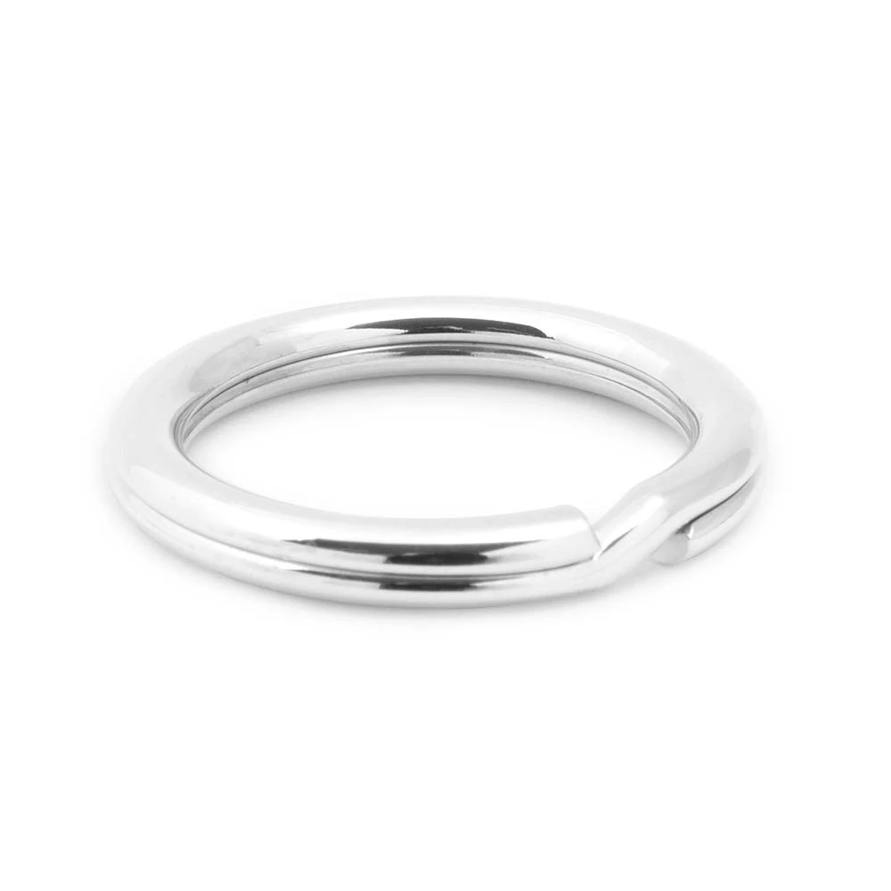 Key Ring, sterling silver, rounded, diameter 3.3 cm