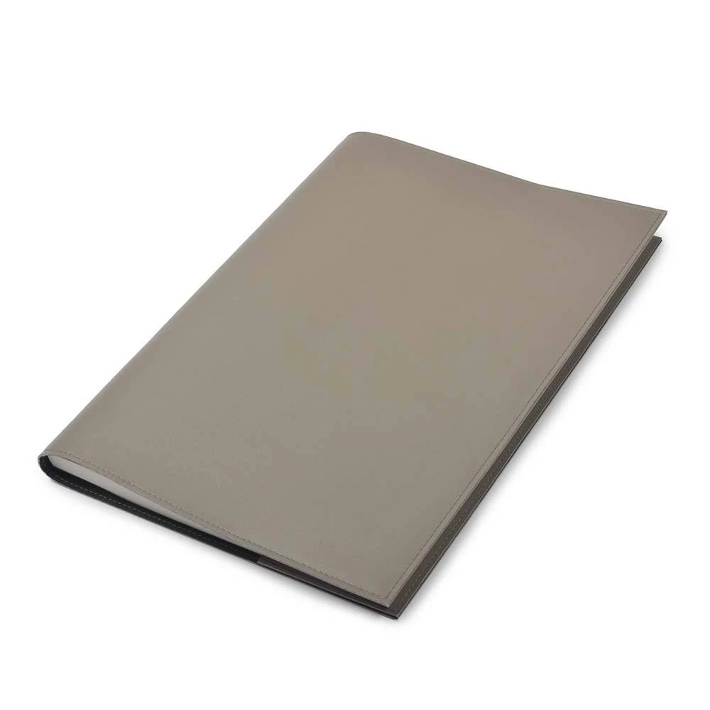 Book cover for DIN A4 books, smooth leather, taupe