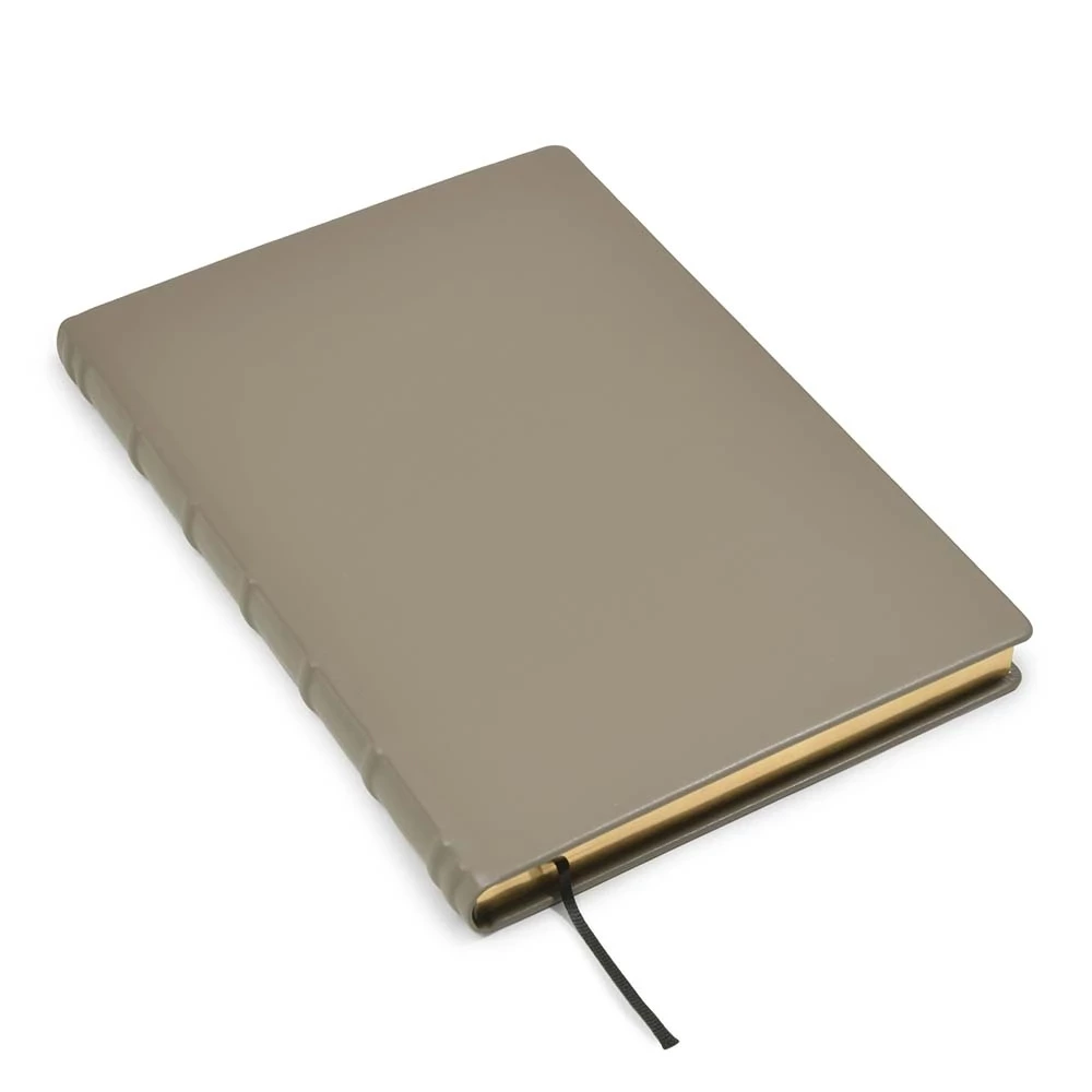 Guest Book with Gilt Edges, 144 pages, leather, A4, taupe