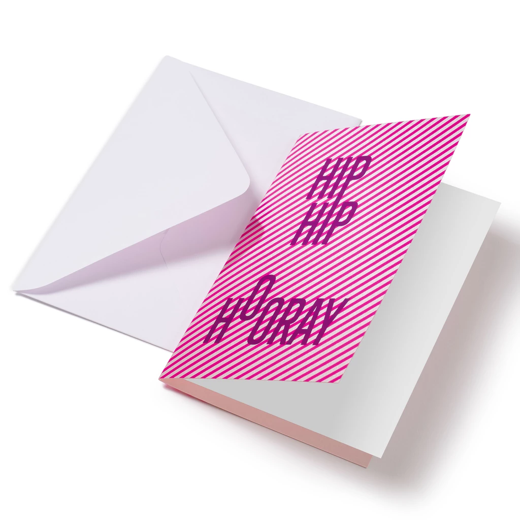 Greeting Card "Hip Hip Hooray" Lines	 