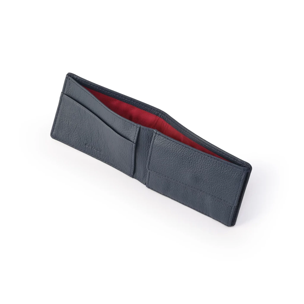 Slim wallet with coin pocket, Collection 1977, blue