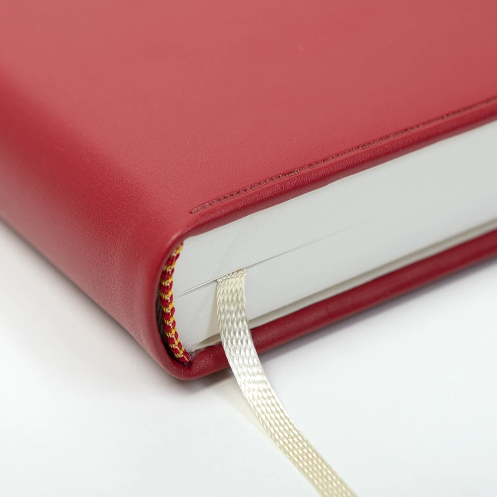 Ideal daily calendar 2026 faux leather TeBeskin ruby red