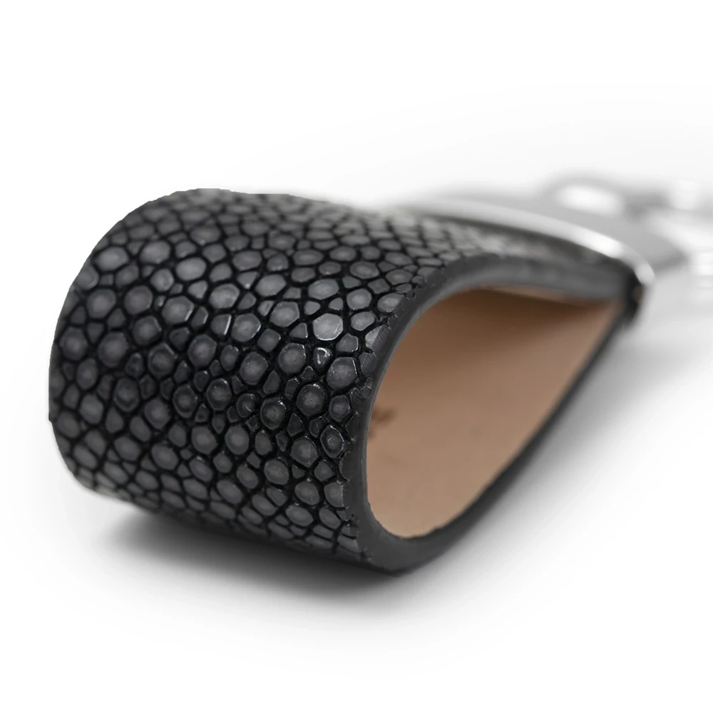 Key Ring, stingray leather, black