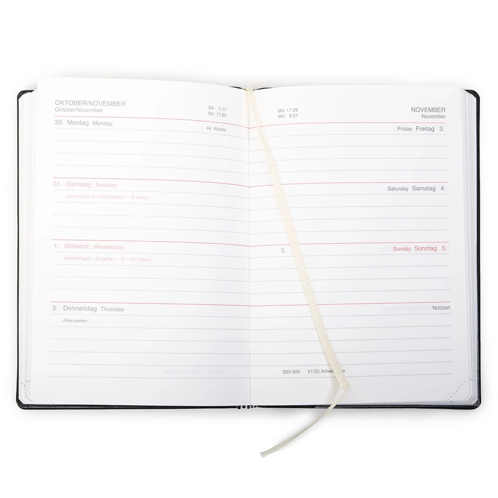 Edition C weekly calendar 2026 Verona black, silver edging