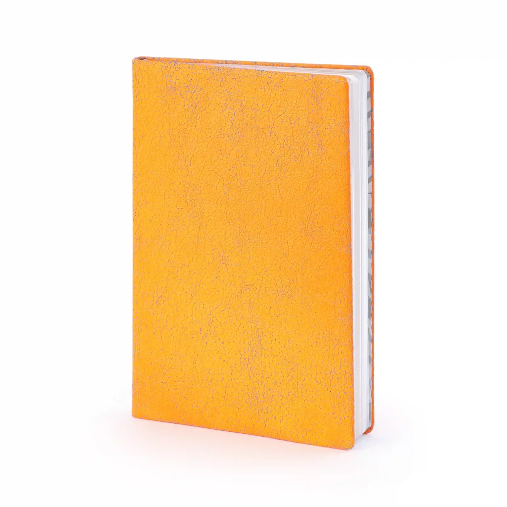 Notebook A5, leather, Cracked Orange, dotted