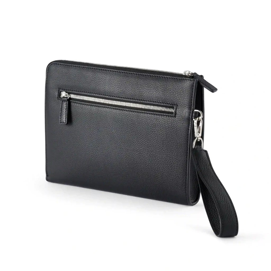 Adri Zip Pouch – Black Leather