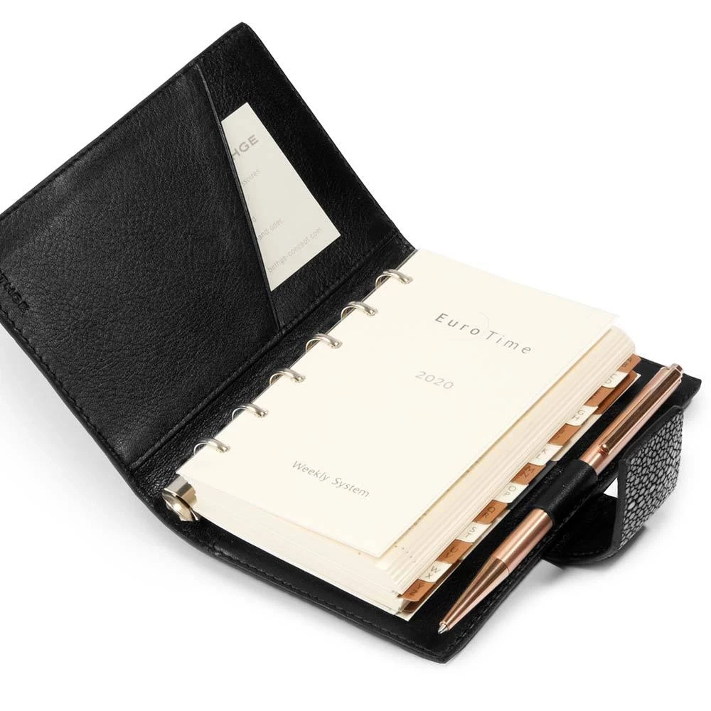 Pocket Organiser, stingray leather, black