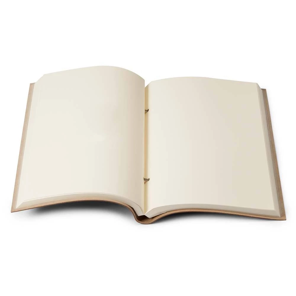 Sketchbook Quadernone, leather, large, taupe