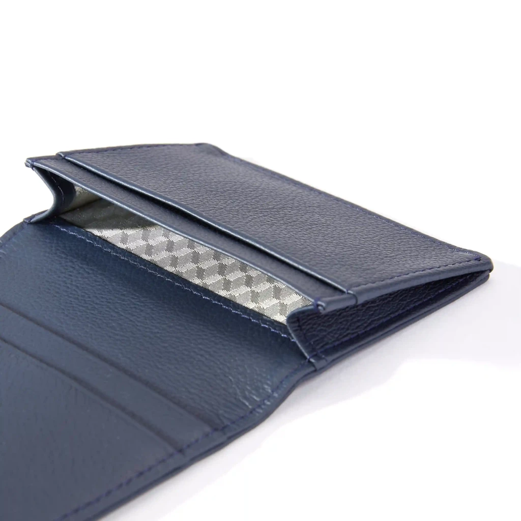Card Wallet, 3 cc, Kollektion  1977, leather, bifold, blue